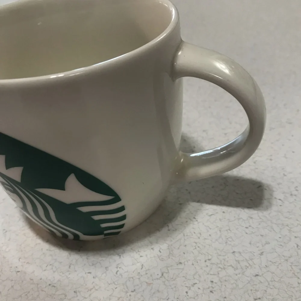 Starbucks Coffee Mug Cup White w/ Classic Large Green Mermaid Logo 14oz …